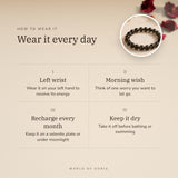 How to wear your Smoky Quartz Bracelet – left wrist, morning wish, recharge on selenite or moonlight