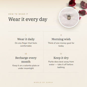 How to wear your Polished Pyrite Ring – daily wear, morning wish, recharge on selenite or moonlight
