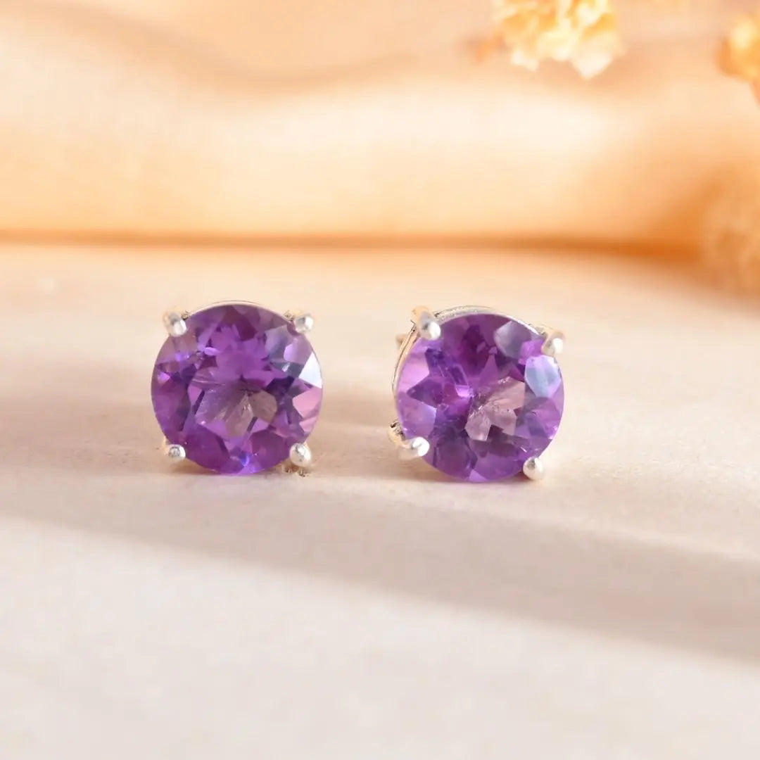 Amethyst Studs - WorldOfOorja