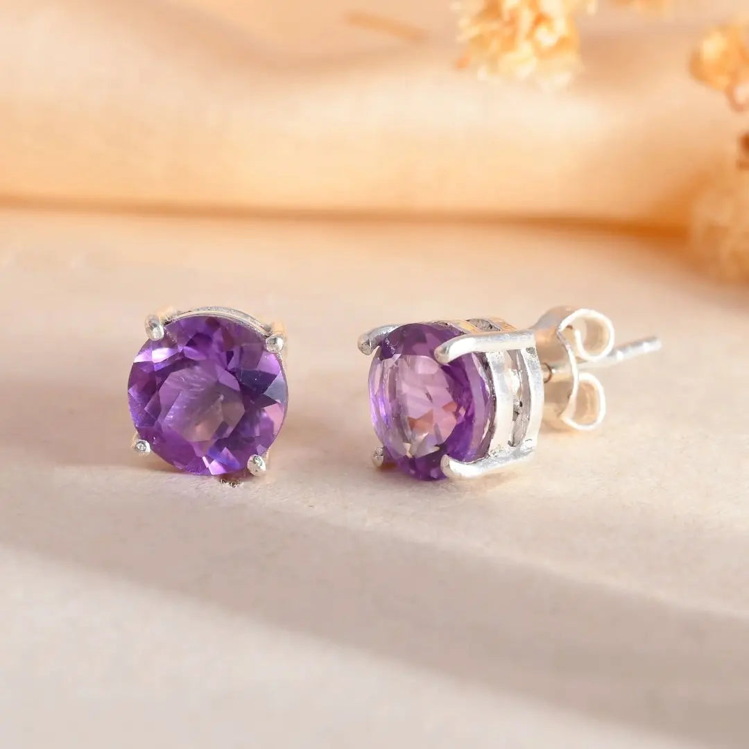 Amethyst Studs - WorldOfOorja