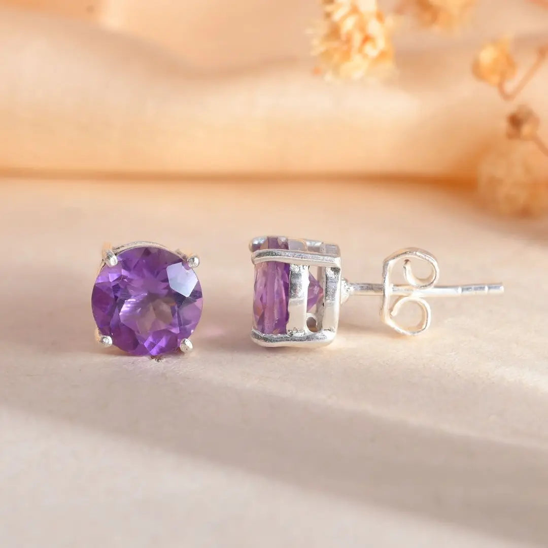 Amethyst Studs - WorldOfOorja