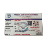 Gem Testing Laboratory certification for Cancer Zodiac Bracelet on a white background