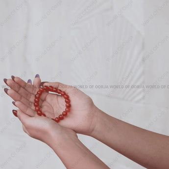 Natural Carnelian gemstone bracelet for vitality and motivation