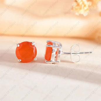 Carnelian Studs - WorldOfOorja