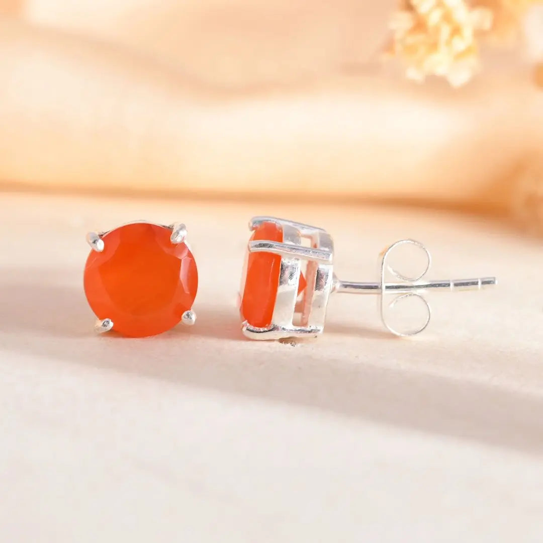 Carnelian Studs - WorldOfOorja