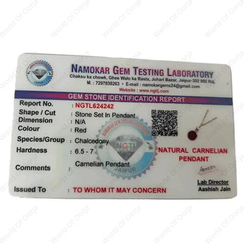 Carnelian pendant Health, Confidence, Positivity