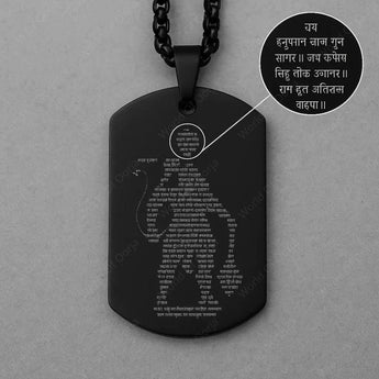 Spiritual protection pendant featuring Hanuman Chalisa in silver