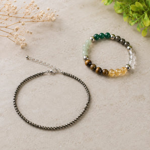 Rajyog Combo — Dhan Yog Bracelet + Pyrite Anklet