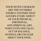 Text on a beige background explaining the concept of chakras.