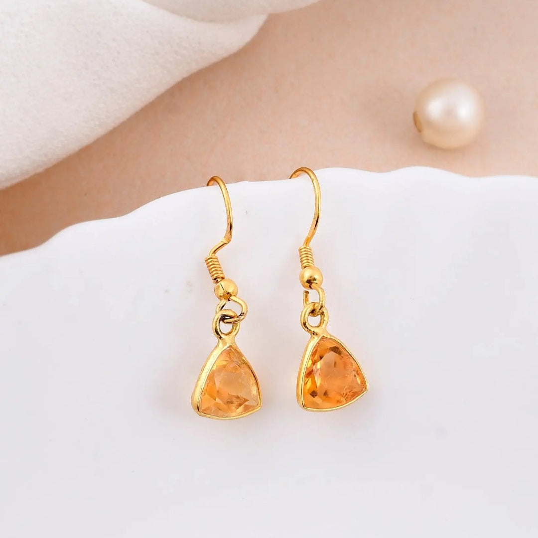 Citrine Hanging Earring - WorldOfOorja