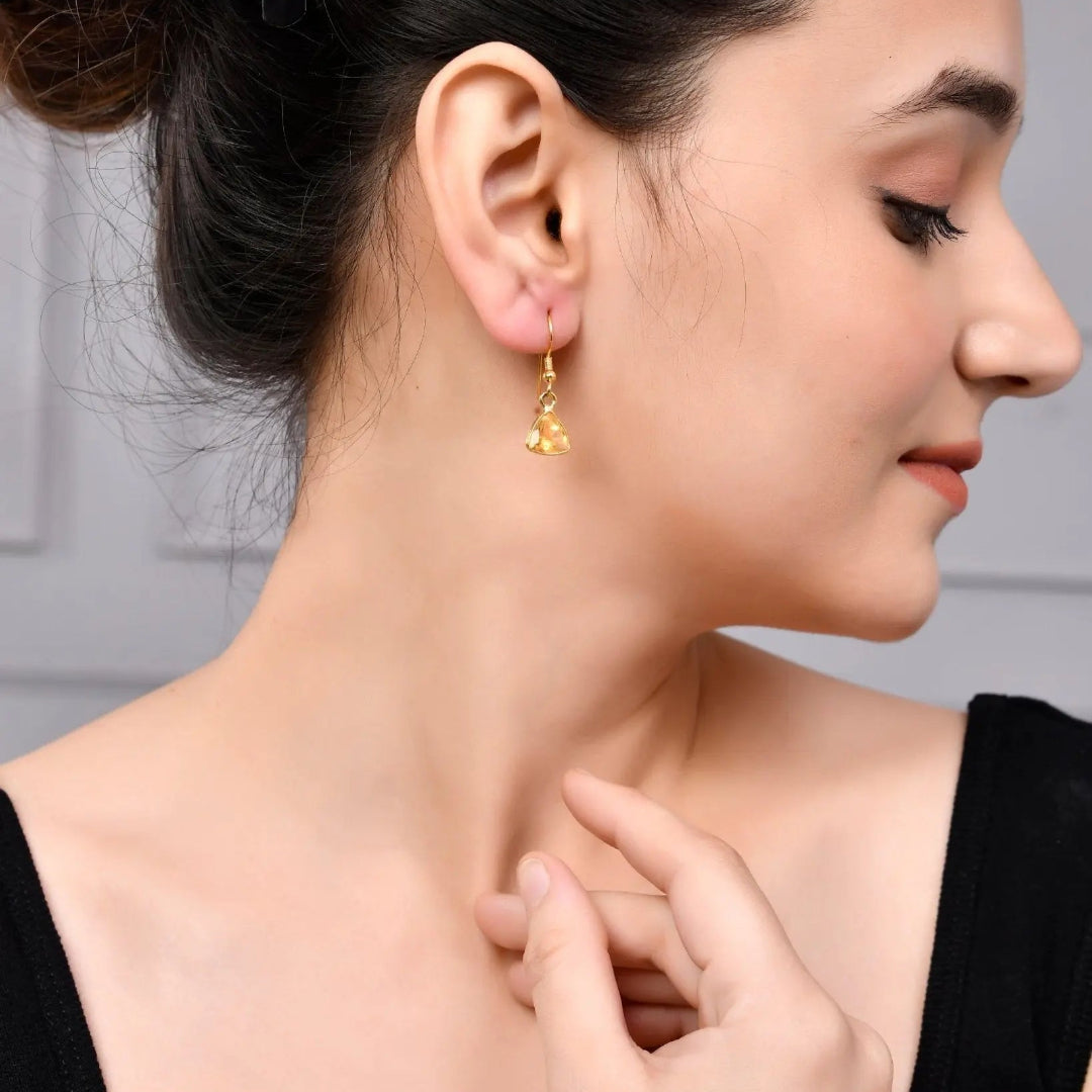 Citrine Hanging Earring - WorldOfOorja