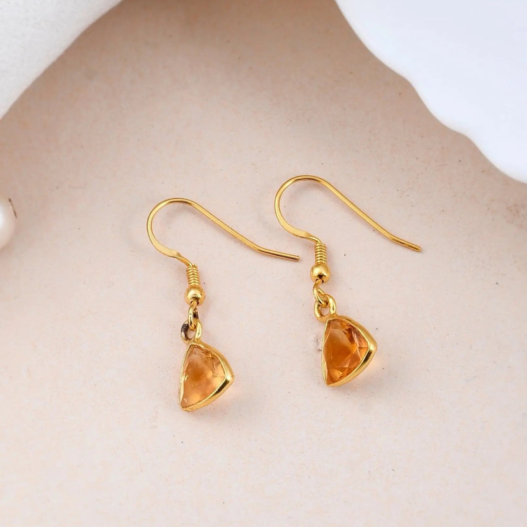 Citrine Hanging Earring - WorldOfOorja