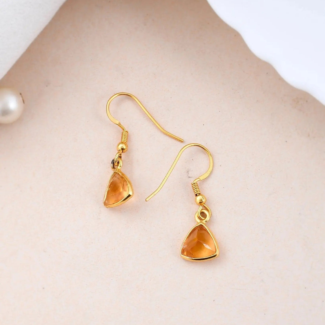 Citrine Hanging Earring - WorldOfOorja