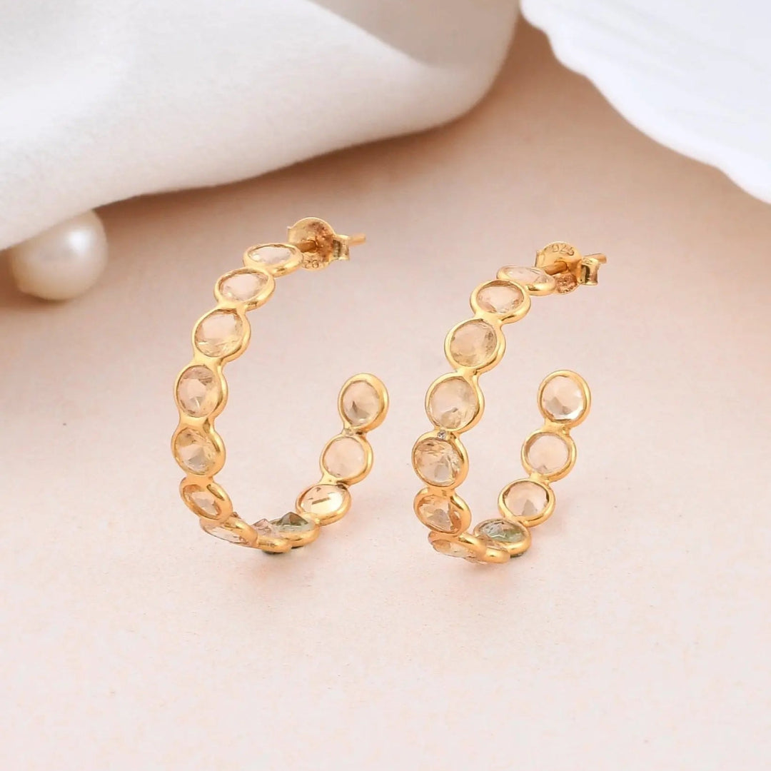 Citrine Hoop Earring - WorldOfOorja