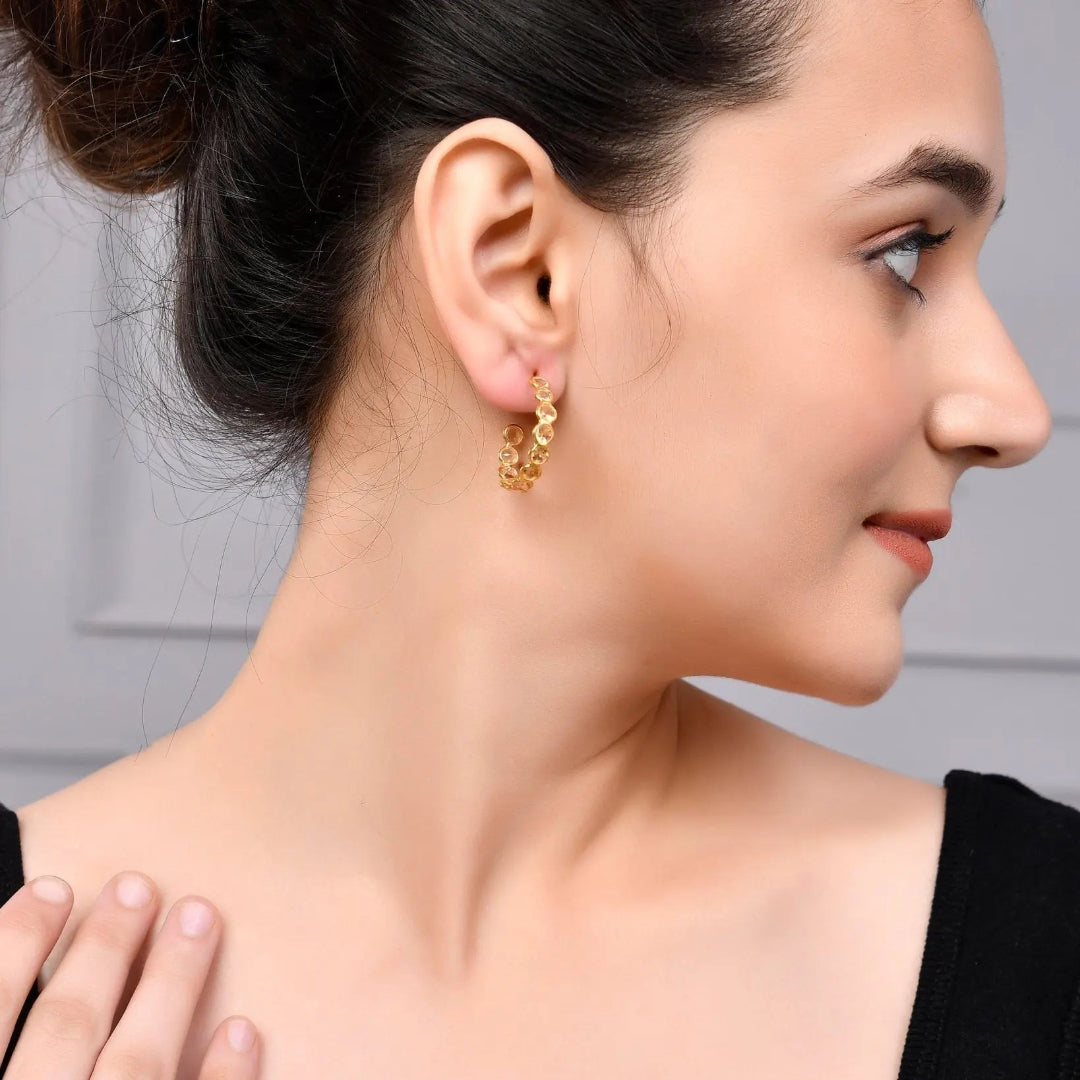 Citrine Hoop Earring - WorldOfOorja