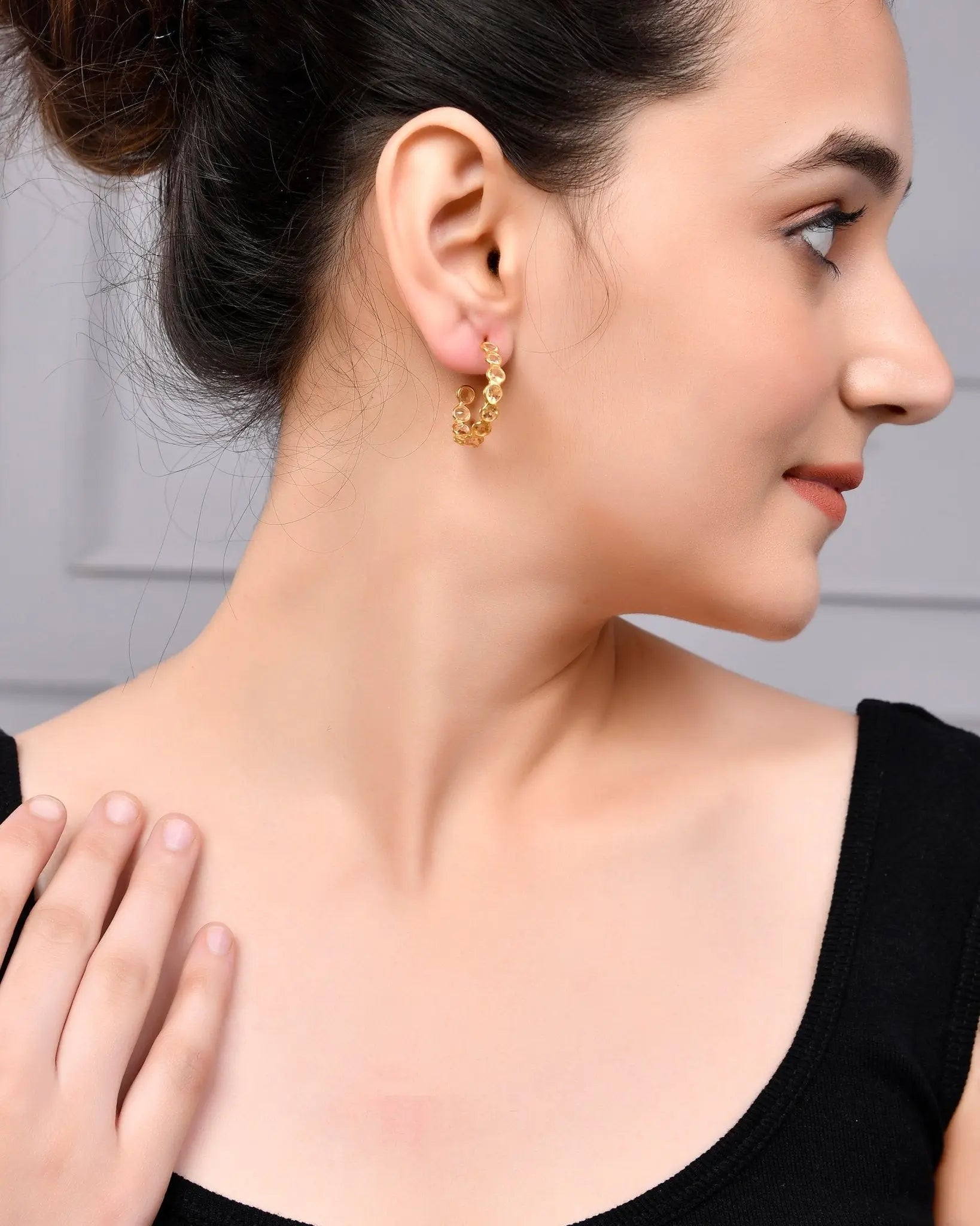 Citrine Hoop Earring - WorldOfOorja