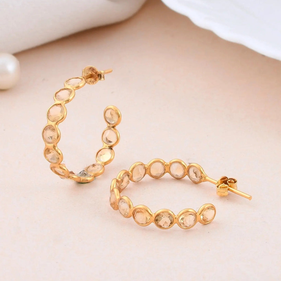 Citrine Hoop Earring - WorldOfOorja