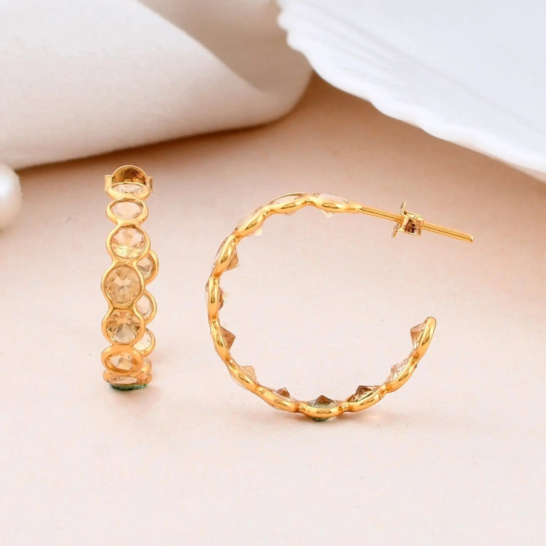 Citrine Hoop Earring - WorldOfOorja