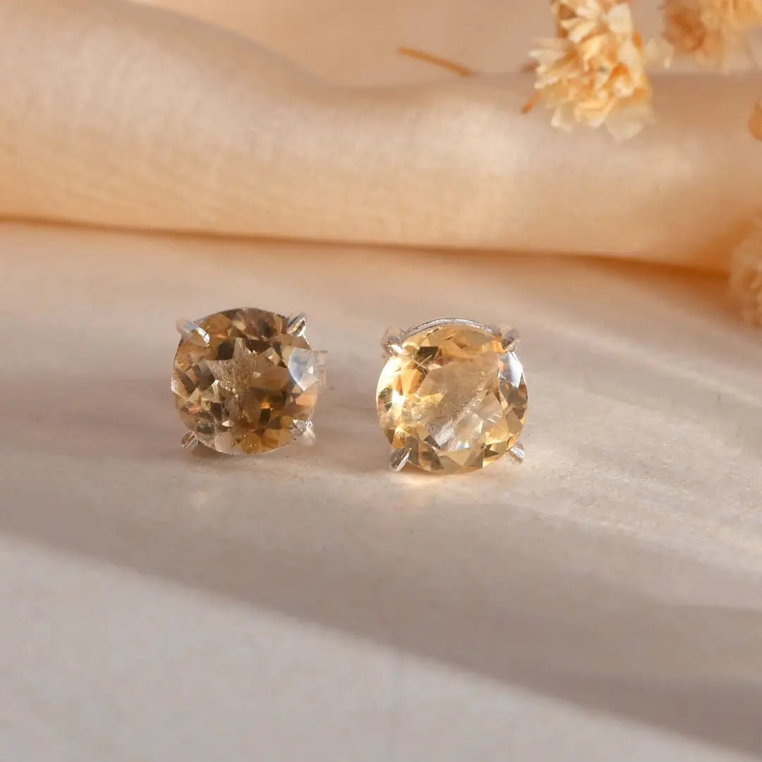 Citrine Studs - WorldOfOorja