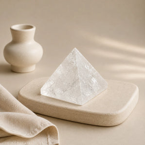 Clear Quartz Pyramid (Sphatik) – Clarity & Amplification