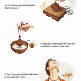 Step-by-step guide on how to use a face pack with illustrations and text.