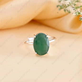 Authentic green aventurine crystal ring for abundance