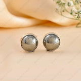 Polished pyrite stud earrings