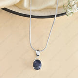 Natural Neelam Blue Sapphire Pendant for Wisdom and Prosperity