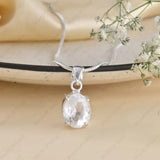 Clear Quartz (Sphatik) Pendant by WorldOfOorja, AAA-grade crystal for energy amplification