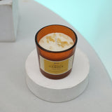 Mini Citrine Golden Dawn candle with natural citrine crystal and lemongrass fragrance”