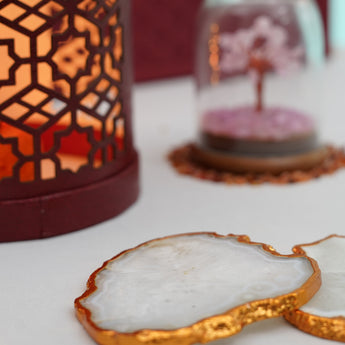 Premium Diwali gift set with crystal turtle & coasters