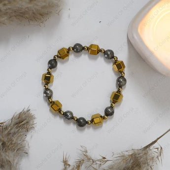 Buy Double Power Money Attraction Bracelet – Citrine & Pyrite wealth bracelet for abundance