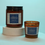 Black Tourmaline healing crystal candle for energy protection and balance