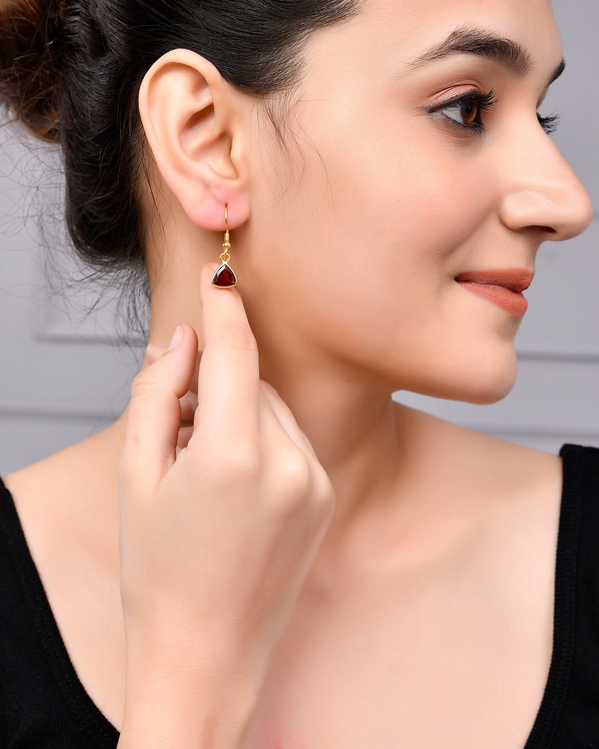 Garnet Hanging Earring - WorldOfOorja