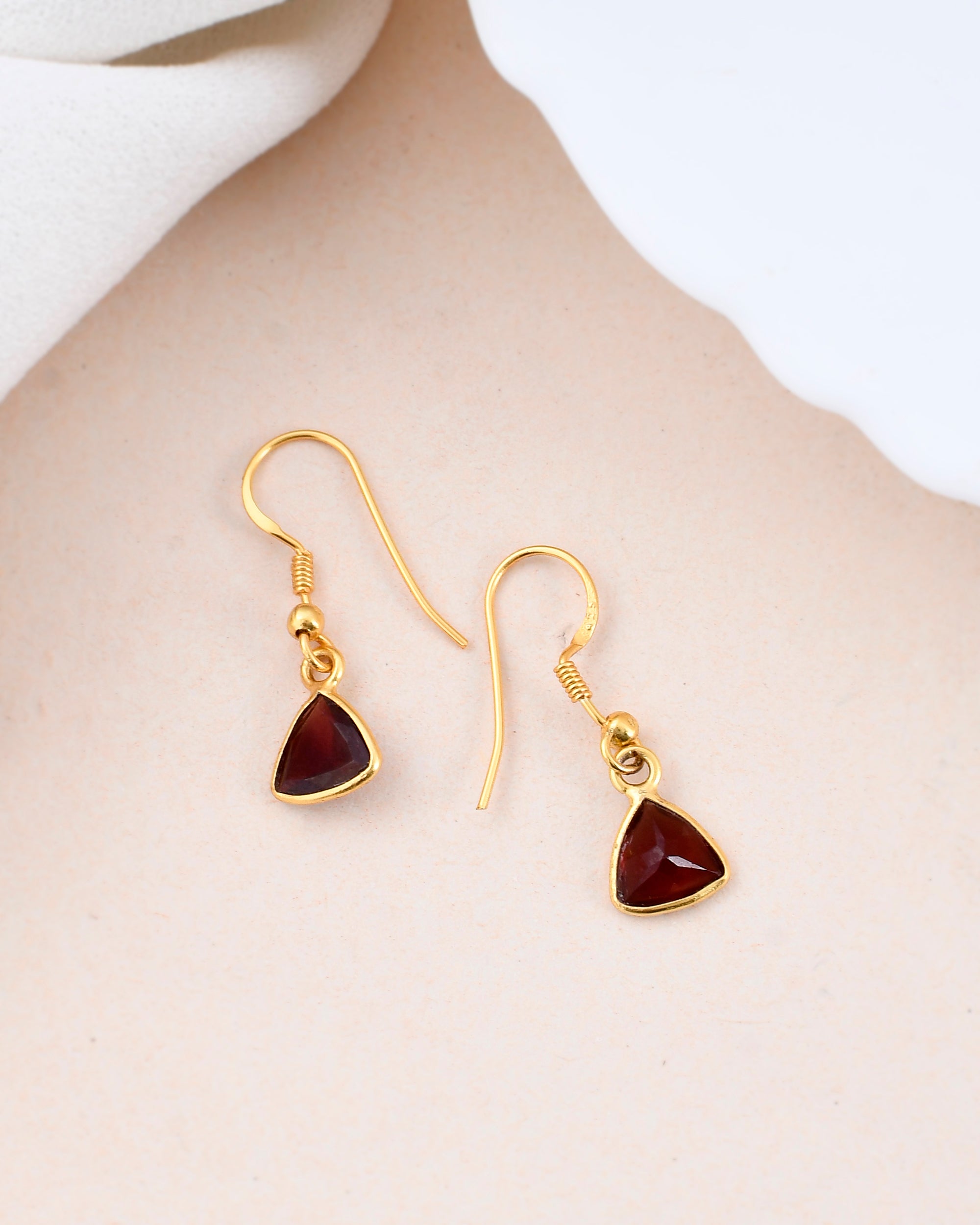 Garnet Hanging Earring - WorldOfOorja