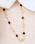 Garnet and Clear Quartz necklace - WorldOfOorja