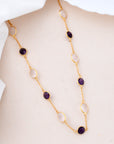 Amethyst and Rose Quartz necklace - WorldOfOorja