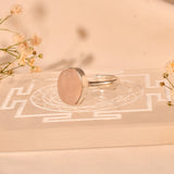 Authentic Rose Quartz gemstone ring