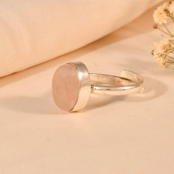 Natural Rose Quartz ring for love
