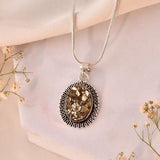 Raw Pyrite Oval Pendant