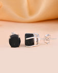 Raw Black Tourmaline Studs