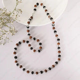 Handcrafted Rudraksha and Karungali Mala with silver plated beads by World of Oorja