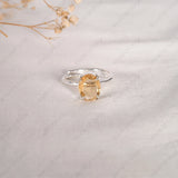Healing Citrine gemstone ring for solar plexus chakra