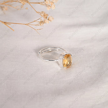 Handcrafted Citrine ring with polished finis