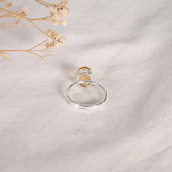 Natural Citrine stone ring for abundance and prosperity