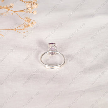 Amethyst stone ring with natural shine and clarity