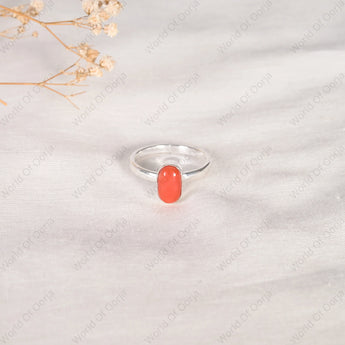100% Natural Red Coral (Moonga) Ring – Strength Confidence
