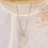 Natural Clear Quartz Pencil Pendant, master healer crystal, promotes balance and focus