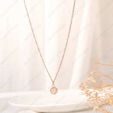 AAA-grade peach moonstone pendant, approx. 2–3 carats, rose-gold chain, rust-proof and waterproof