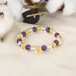 Mulank 3 Numerology Crystal Bracelet close-up view - WorldOfOorja